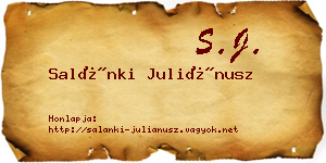 Salánki Juliánusz névjegykártya